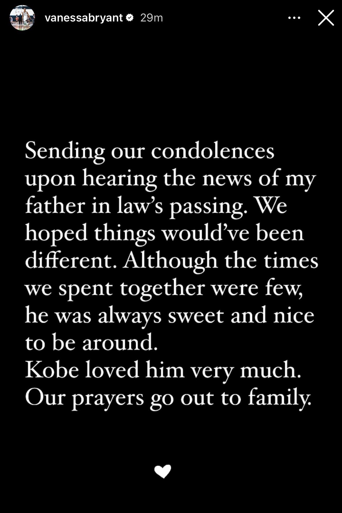 Vanessa Bryant Breaks Her Silence on Father-in-Law Joe Bryant’s Death Vanessa Bryant Breaks Her Silence on Father-in-Law Joe Bryant’s Death